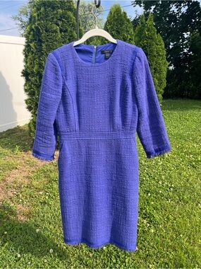 J. Crew Purple Tweed Textured Sheath Dress.